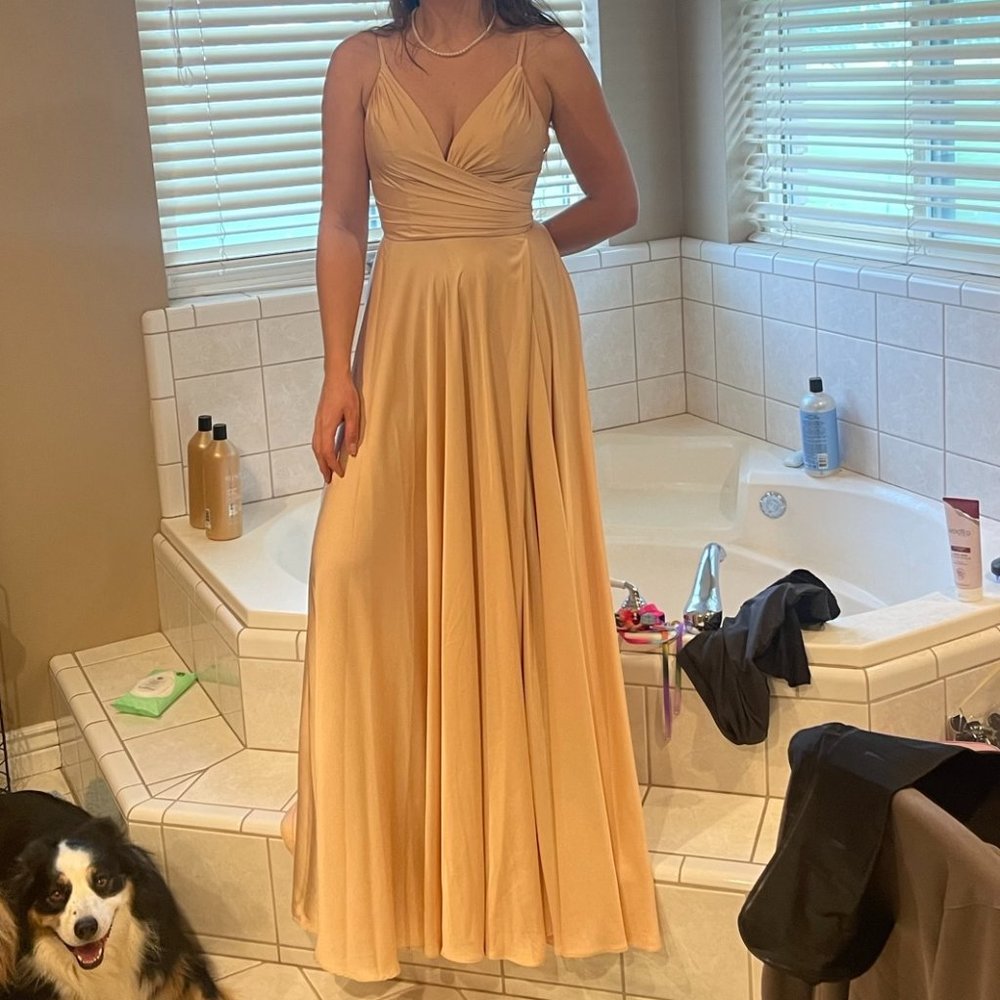 Maxi Pink Satin Gown Cinderella Divine